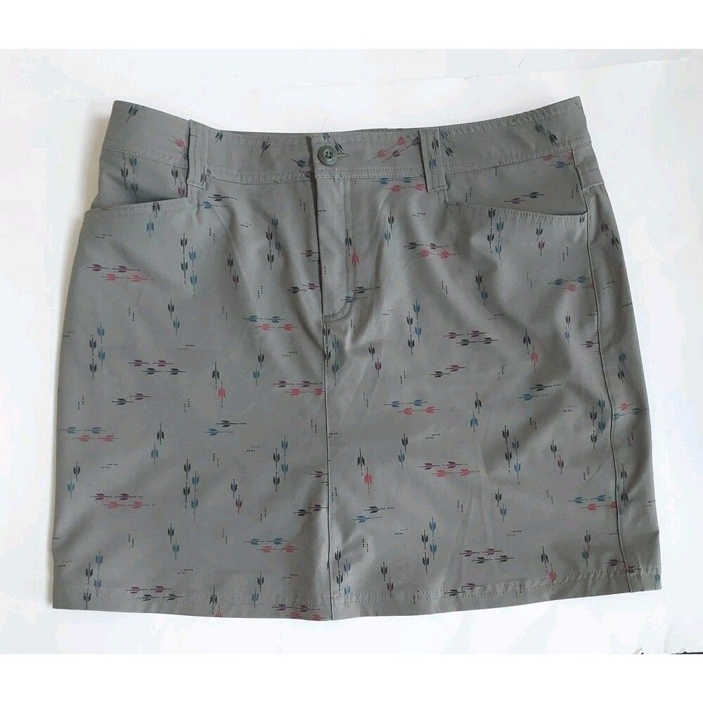 Eddie Bauer Skort Womens 12 Green Olive Skirt w/Shorts Tennis Beach Resort